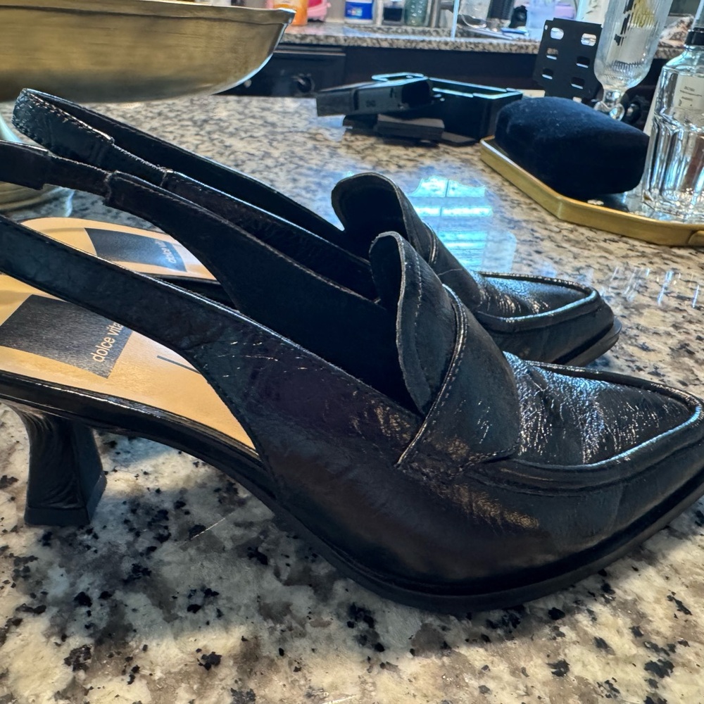 Dolce Vita Black Leather Loafers Classic Flats